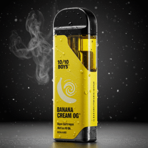 10/10 Boys Banana Cream OG vape, buy banana cream og disposable vape, banana cream og live resin vape, 10/10 boys sativa-leaning vape, banana cream og THC vape pen, banana cream og disposable 2g