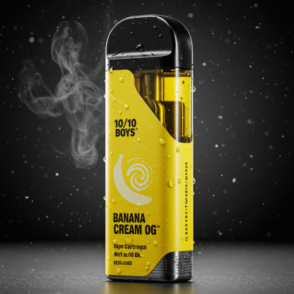 10/10 Boys Banana Cream OG vape, buy banana cream og disposable vape, banana cream og live resin vape, 10/10 boys sativa-leaning vape, banana cream og THC vape pen, banana cream og disposable 2g